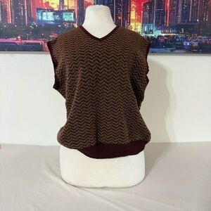 Hugo Boss Brown and Burgundy Vest